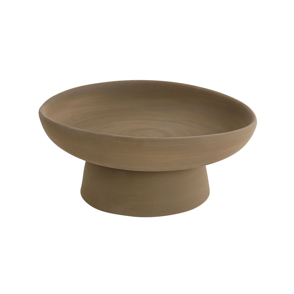 Bol décoratif de type plateau en porcelaine brune - Décors Véronneau