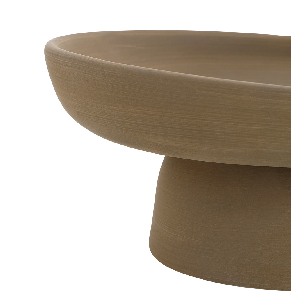 Bol décoratif de type plateau en porcelaine brune - Décors Véronneau