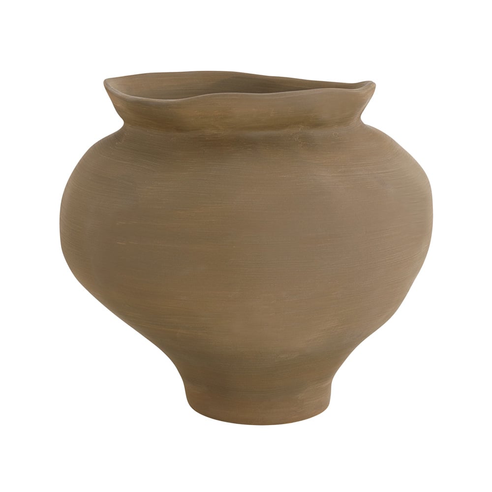 Vase sculptural en porcelaine brune - Décors Véronneau