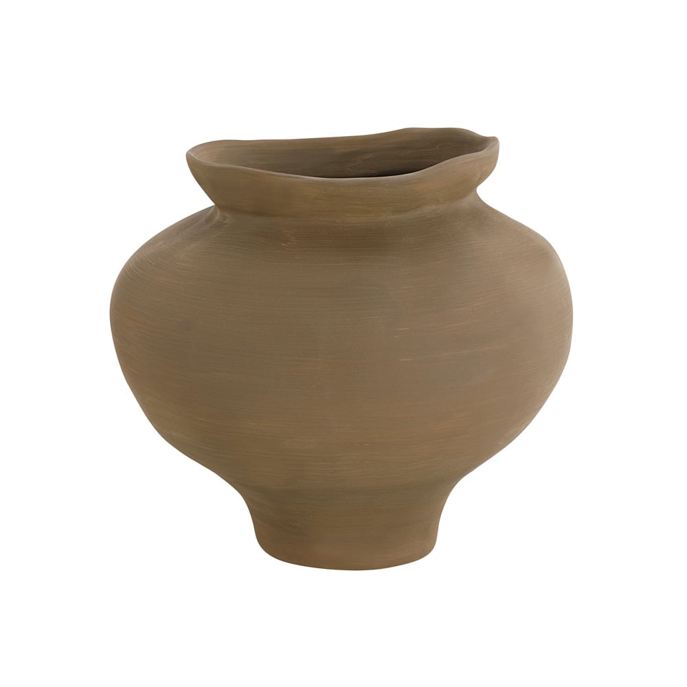 Vase sculptural en porcelaine brune - Décors Véronneau