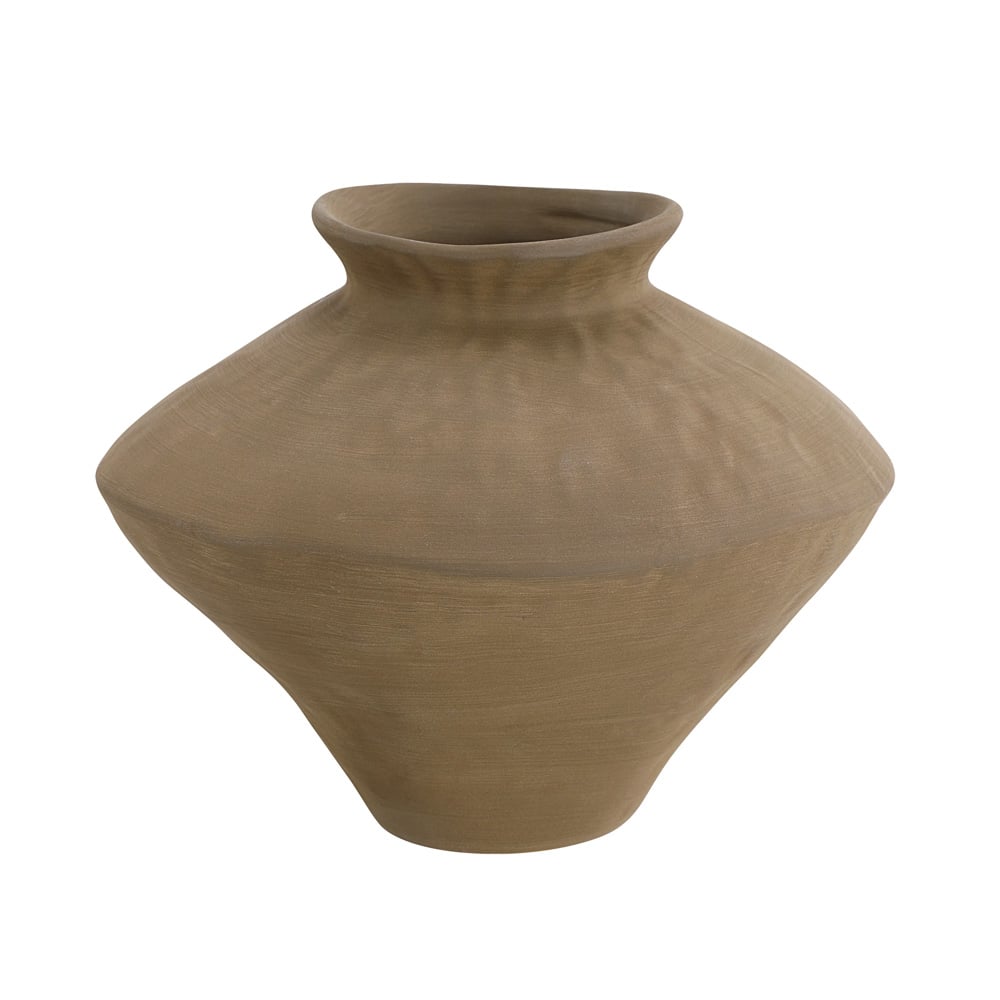 Vase artisanal en porcelaine brune - Décors Véronneau