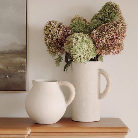 Rounded paper mâché vase, pitcher style, 9'' - Décors Véronneau