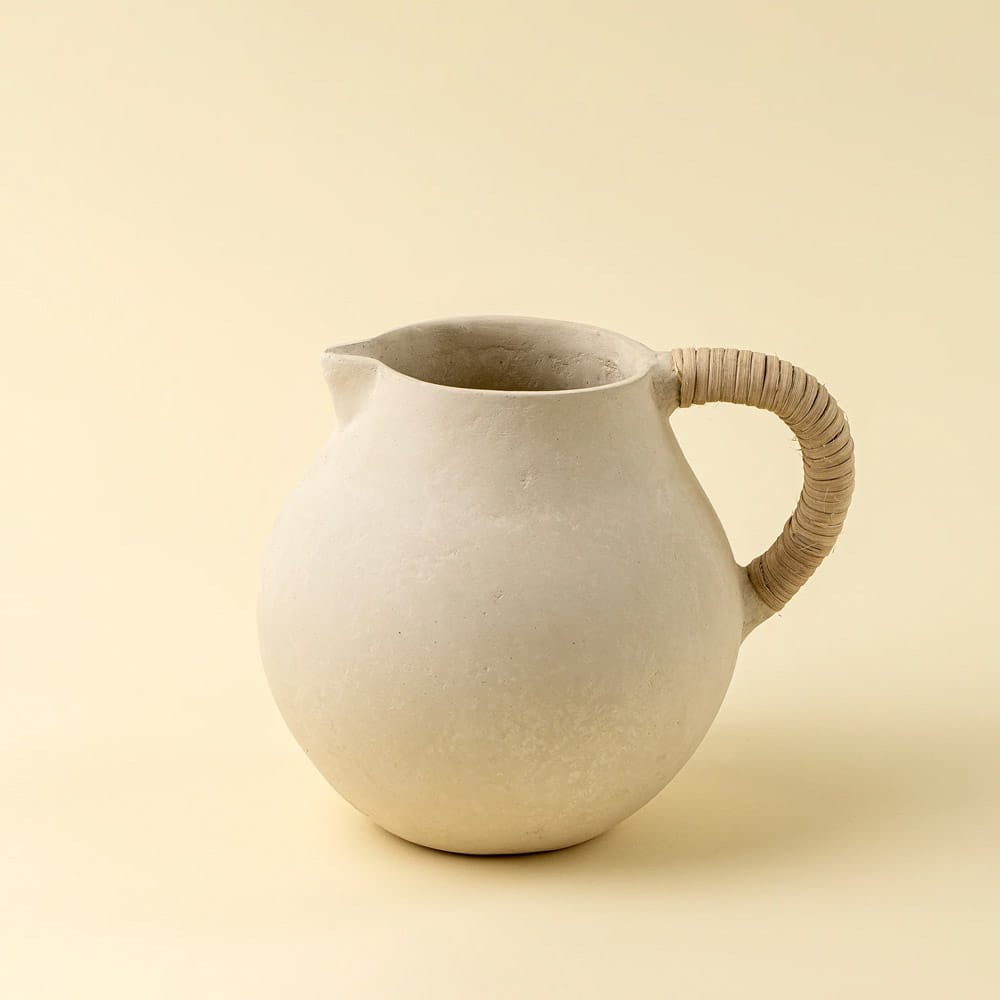 Vase arrondi de style pichet en papier mâché - Décors Véronneau