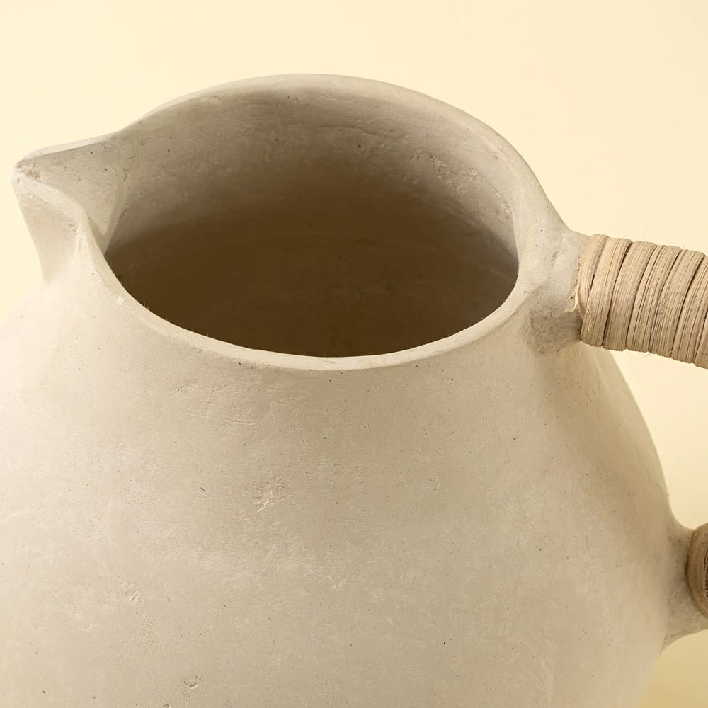 Vase arrondi de style pichet en papier mâché - Décors Véronneau