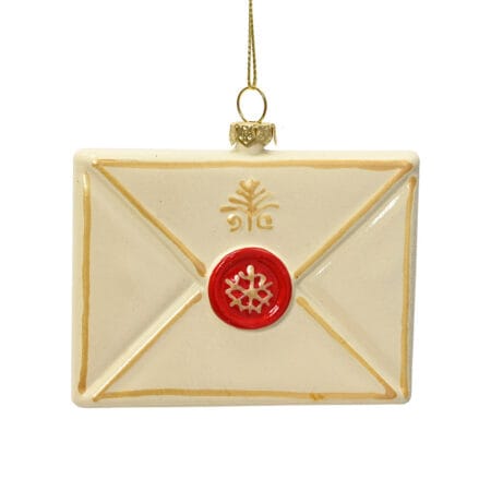 Ornement de Noël lettre avec étampe flocon rouge, 3''