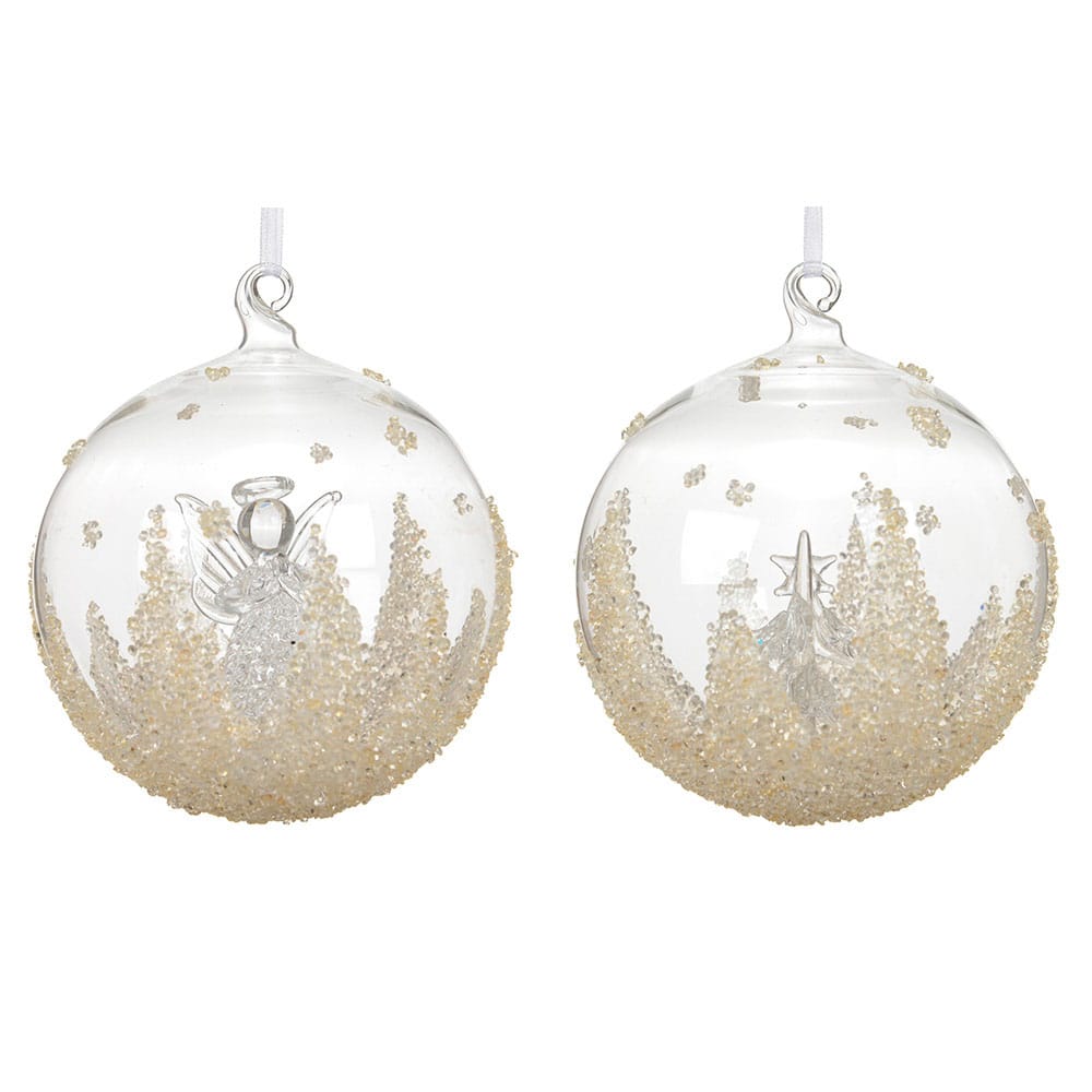 Boule de Noël céleste en verre clair - Décors Véronneau