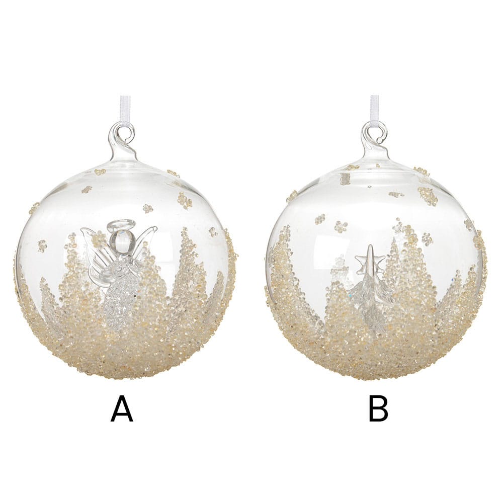 Boule de Noël céleste en verre clair - Décors Véronneau