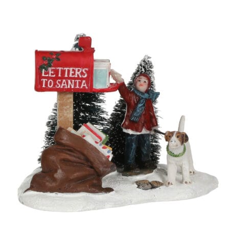 Mailbox Christmas village figurine, 2,5''