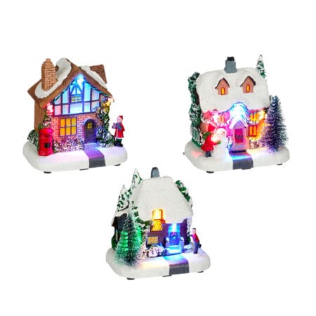 Battery-operated LED house for Christmas village, 4,5''