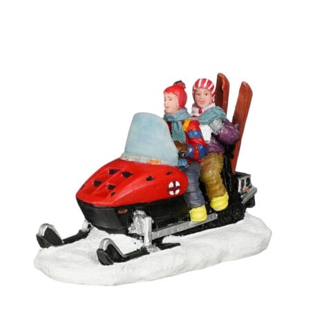 Ski patrol rescue Christmas village figurine, 2,5''