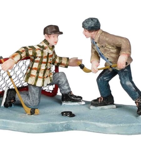 Hockey players Christmas village figurine, 2,5'' - Décors Véronneau