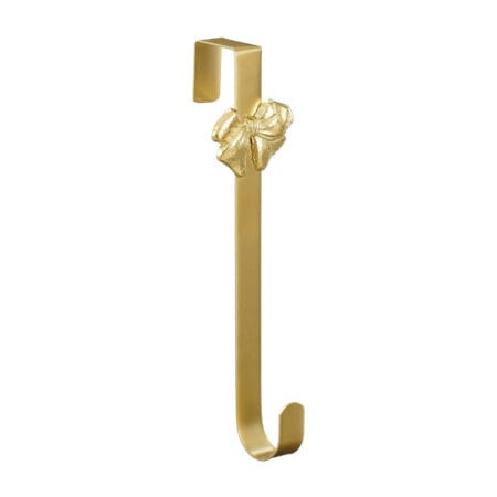 Gold metal ribbon Christmas wreath holder, 15,5 x 4''