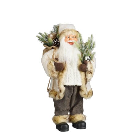 Figurine du père Noël rustique crème, 24''