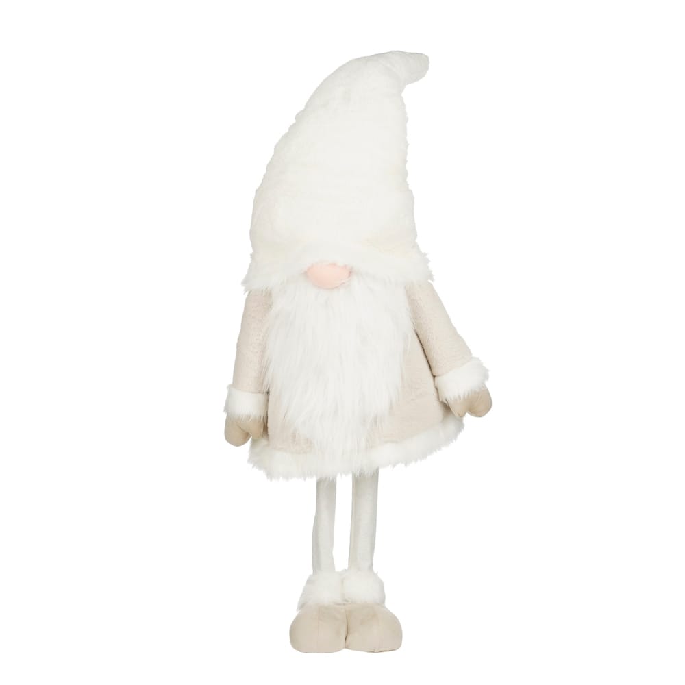 Décoration gnome de Noël blanc et crème géant - Décors Véronneau