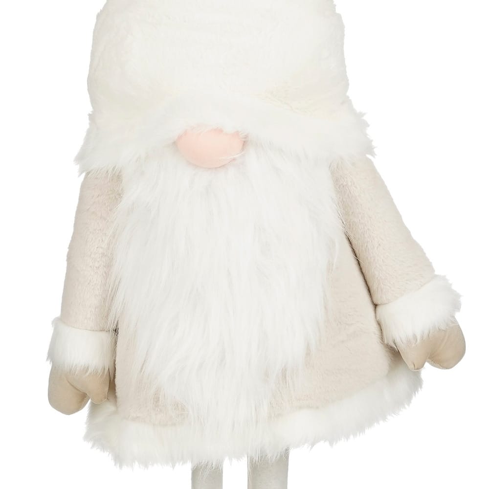 Décoration gnome de Noël blanc et crème géant - Décors Véronneau