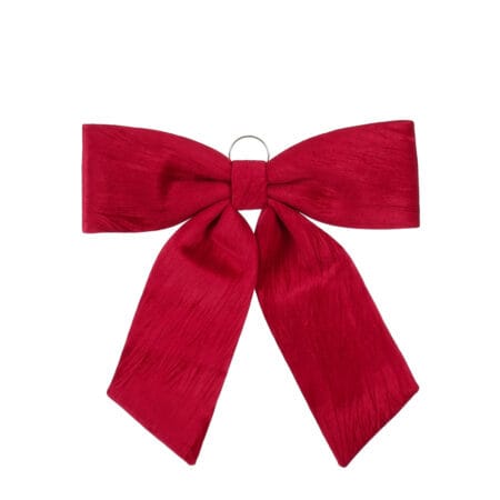 Burgundy polyester Christmas bow decoration, 24''