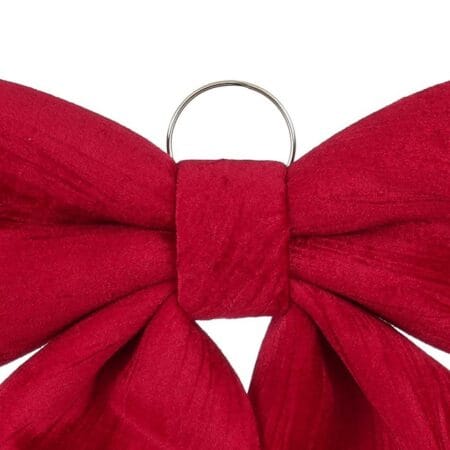 Burgundy polyester Christmas bow decoration, 24'' - Décors Véronneau