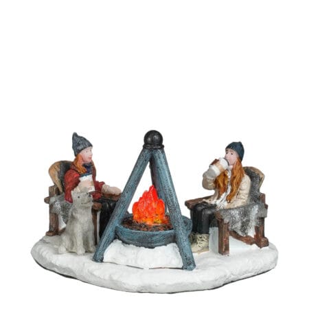 Battery-operated LED campfire for Christmas village, 2,5''