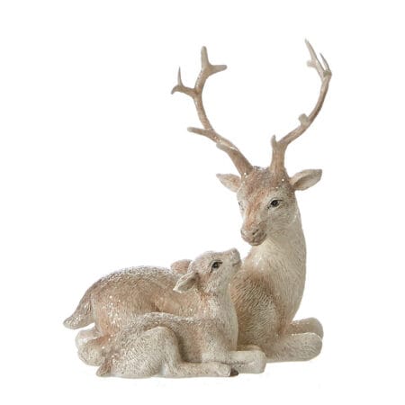 Figurine de Noël renne et son bébé, 5''