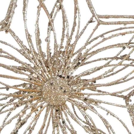 Étoile pour cime de sapin de Noël ajourée champagne, 12'' - Décors Véronneau