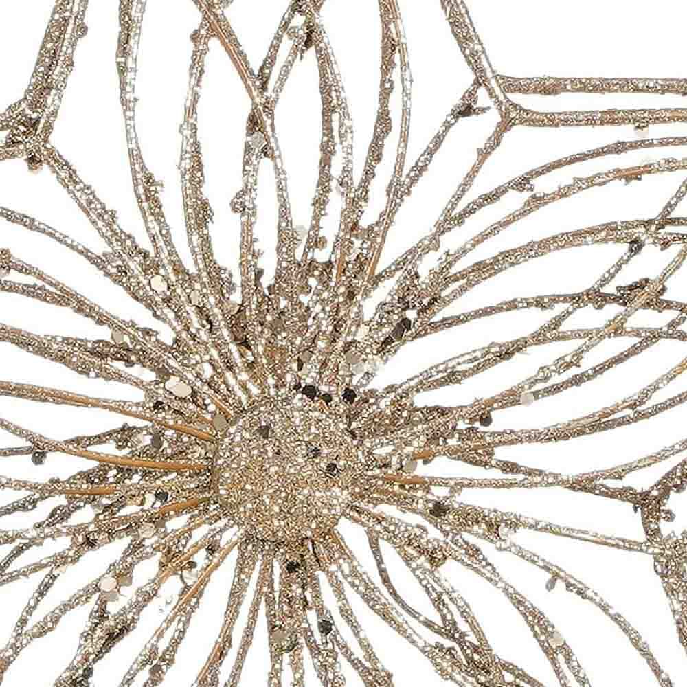 Étoile pour cime de sapin de Noël ajourée champagne - Décors Véronneau