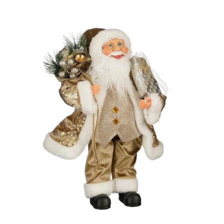 Petit père Noël décoratif champagne, 16''