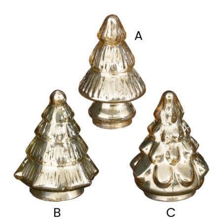 Petit sapin décoratif en verre doré, 4'' - Décors Véronneau