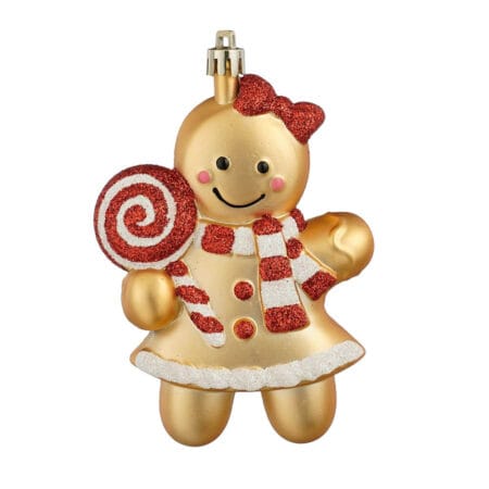 Ornement de Noël biscuit pain d'épices avec bonbon, 5''