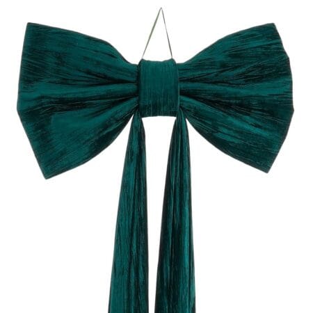 Large draped emerald green Christmas bow, 86'' - Décors Véronneau