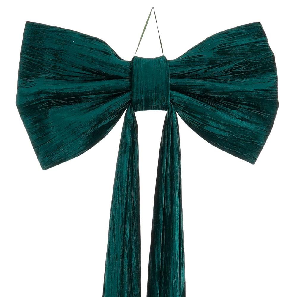 Grande boucle de Noël vert émeraude drapée - Décors Véronneau