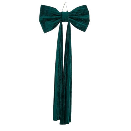 Large draped emerald green Christmas bow, 86''