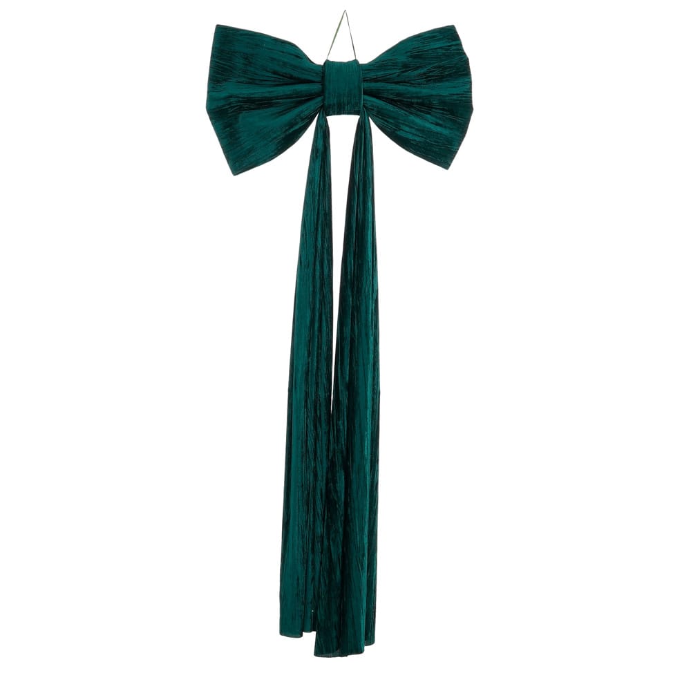 Grande boucle de Noël vert émeraude drapée - Décors Véronneau