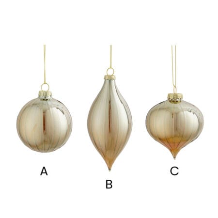Ornement de Noël fleuron en verre platine lustré, 3'' - Décors Véronneau