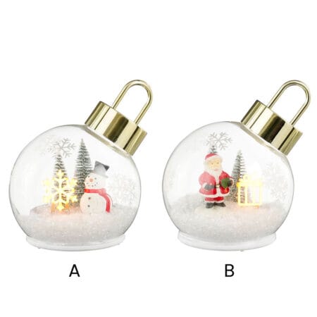 Illuminated Christmas ball decoration with winter scene, 6'' - Décors Véronneau
