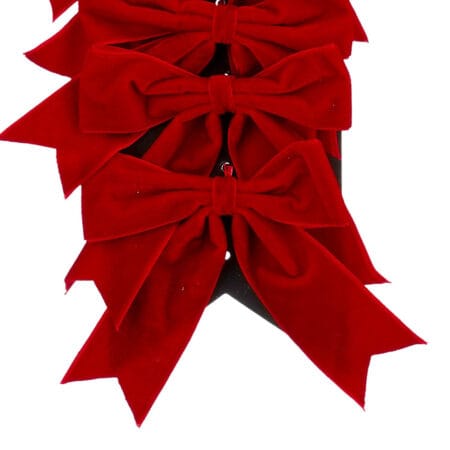 Set of 6 red mini Christmas bows, 5,5'' - Décors Véronneau