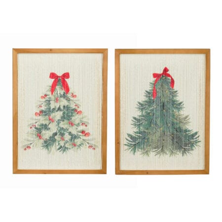 Tableau de Noël avec sapin en cadre de bois certifié 100% FSC, 20 x 16''