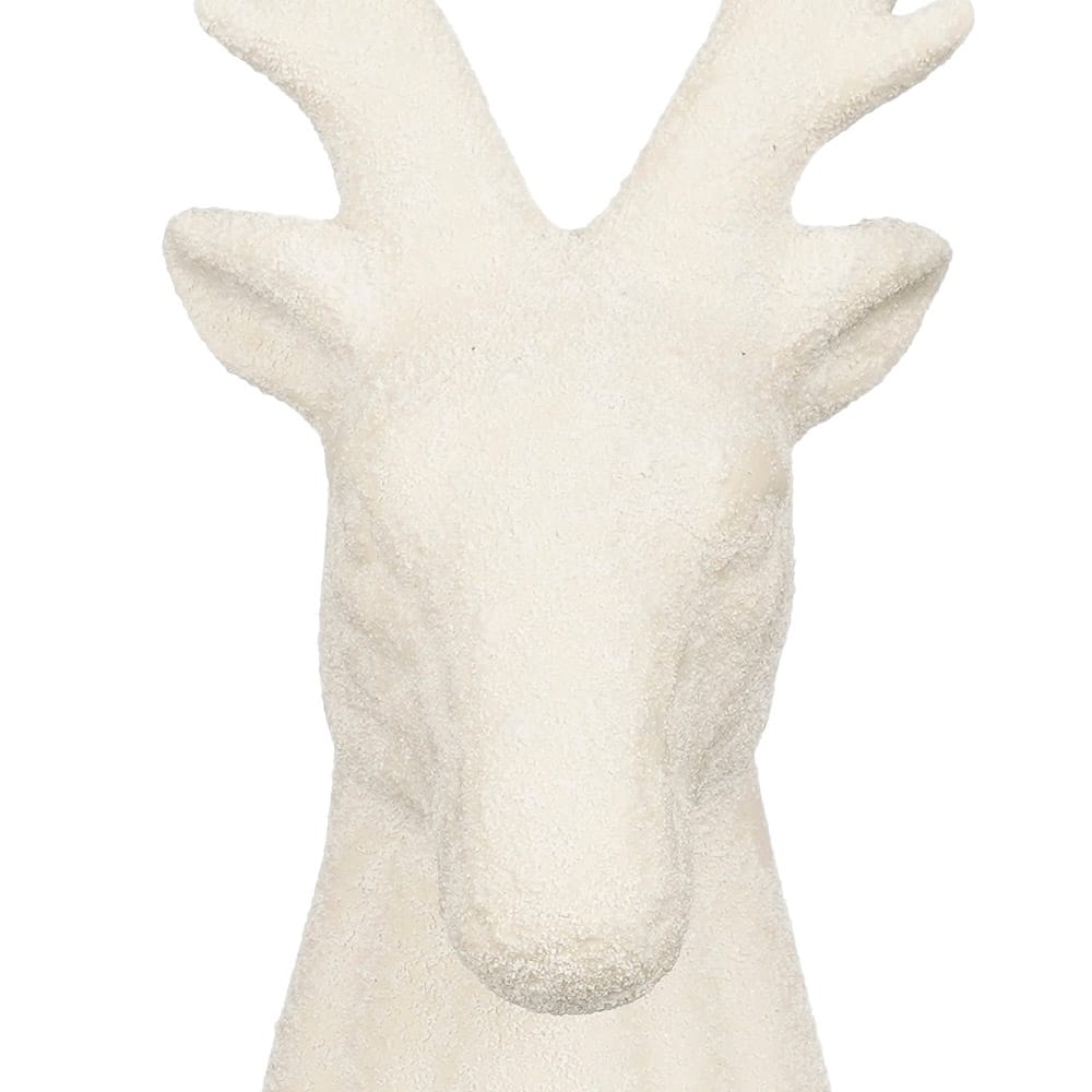 Décoration de Noël tête de renne blanc en céramique - Décors Véronneau