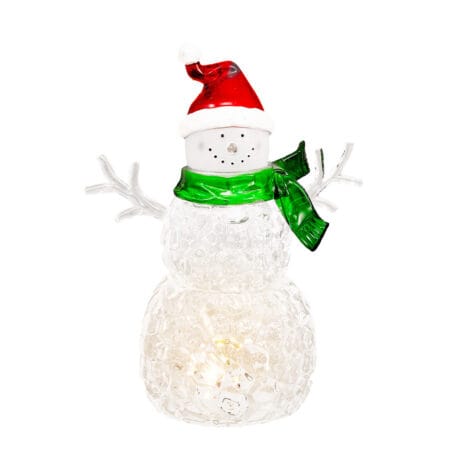 Illuminated snowman Christmas decoration, 9''