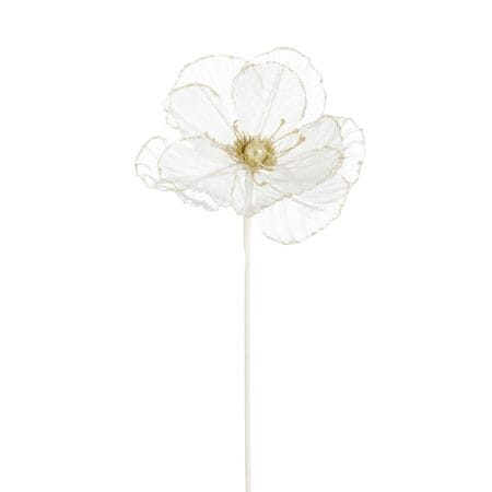 Fleur de Noël crème au centre perlé, 18''