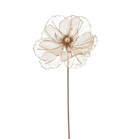 Fleur de Noël champagne au centre perlé, 18''