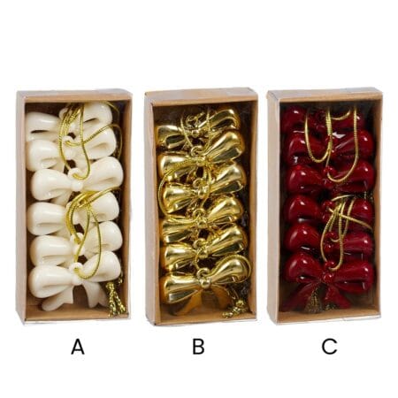 Boîte de 6 ornements de Noël en forme de boucle, 1,5'' - Décors Véronneau