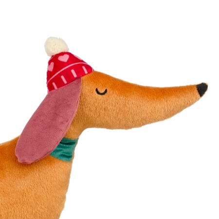 Sausage dog Christmas pillow, 11,5 x 23'' - Décors Véronneau
