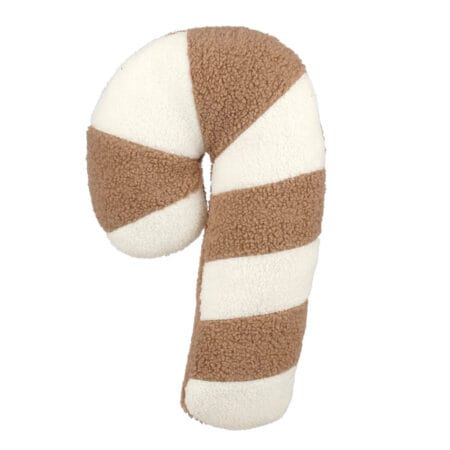 Beige candy-cane Christmas cushion, 17,5 x 10,5''