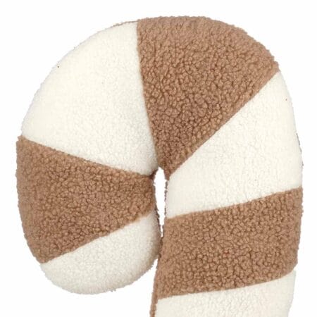 Beige candy-cane Christmas cushion, 17,5 x 10,5'' - Décors Véronneau