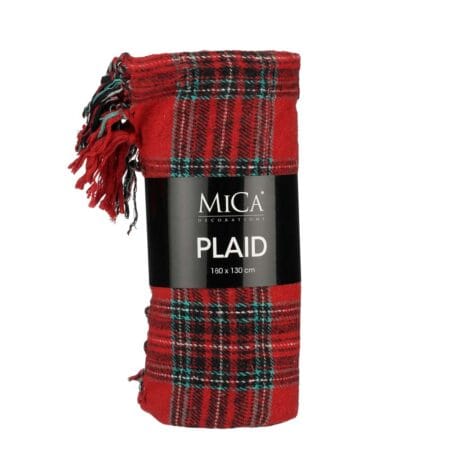 Red and green check plaid, 67 x 51''