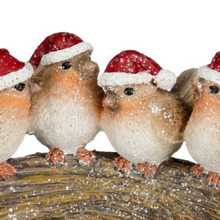 Birds on a log Christmas decoration, 3,5'' - Décors Véronneau
