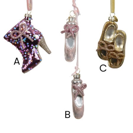 Glamour glass shoe Christmas ornament, 3,5'' - Décors Véronneau