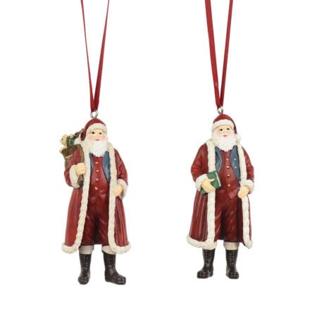 Ornement traditionnel père Noël rouge, 4,5''