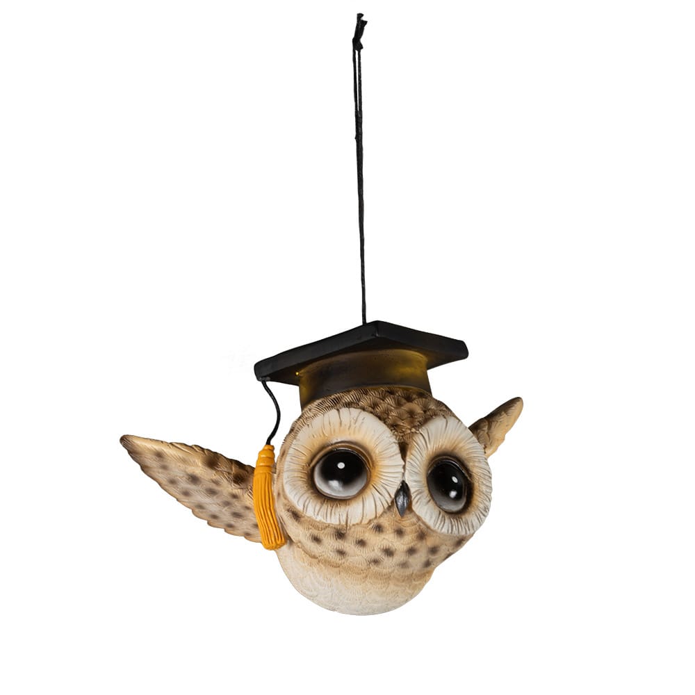 Ornement de Noël hibou illuminé avec mortier - Décors Véronneau