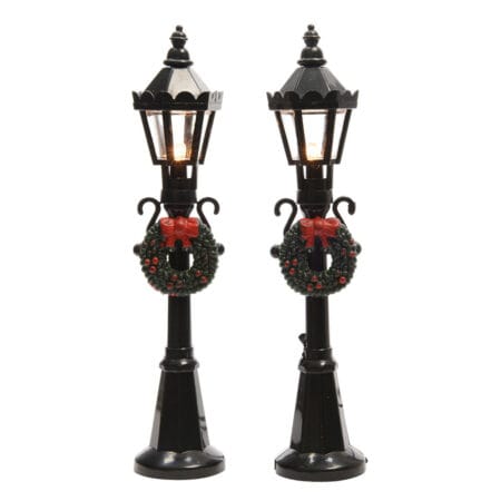 Pack of 2 LED street lights for Christmas village, 5''